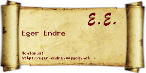 Eger Endre névjegykártya