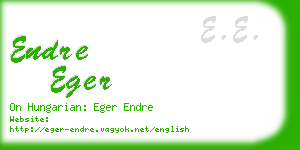 endre eger business card